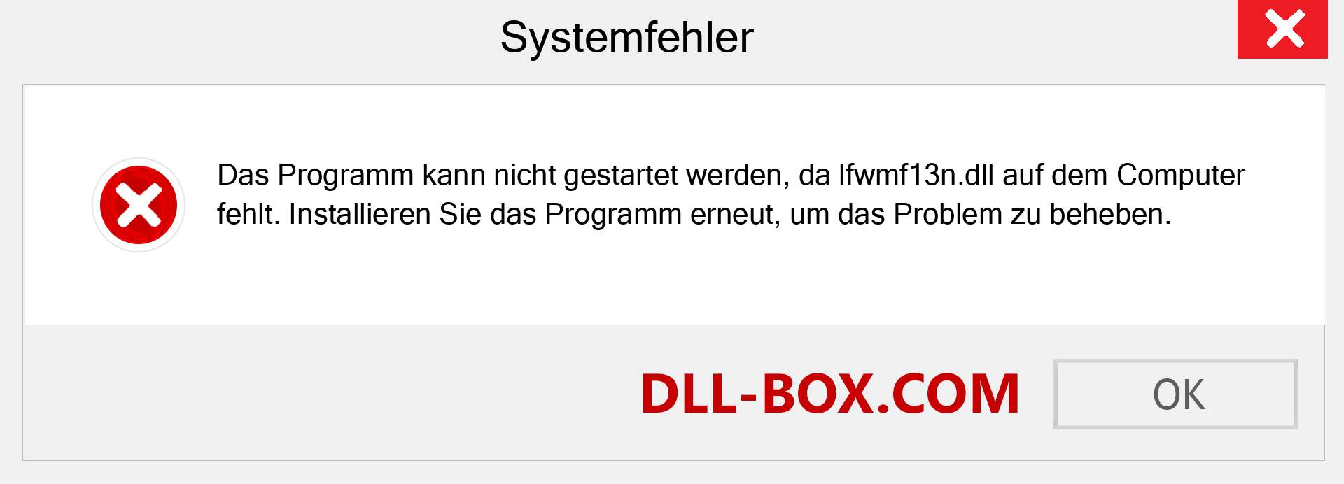 lfwmf13n.dll-Datei fehlt?. Download für Windows 7, 8, 10 - Fix lfwmf13n dll Missing Error unter Windows, Fotos, Bildern